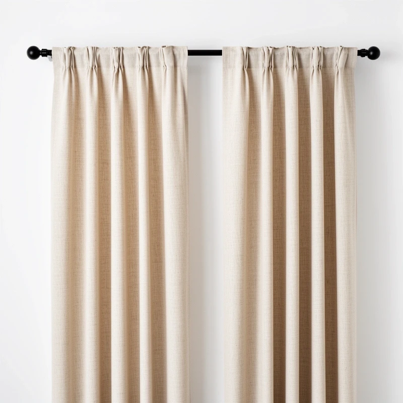 Linen curtains, ready made pair