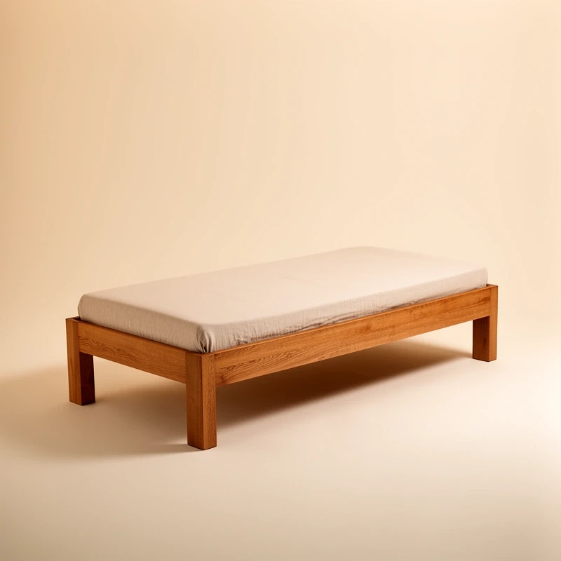 Oak daybed with linen mattress