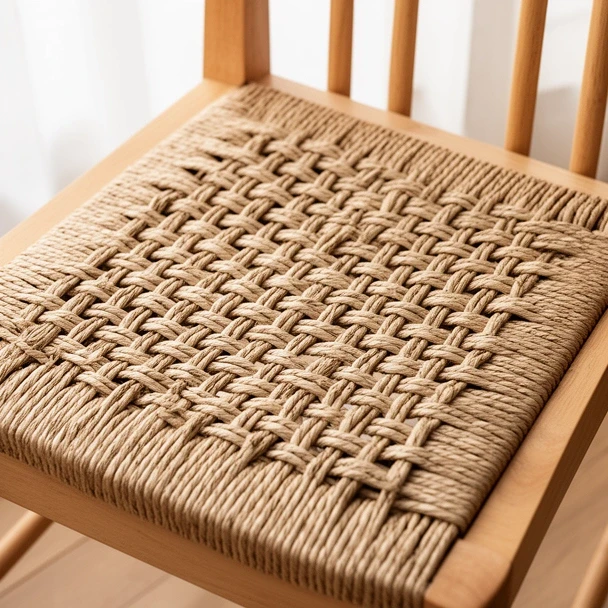 Paper cord seat of an ash dining chair